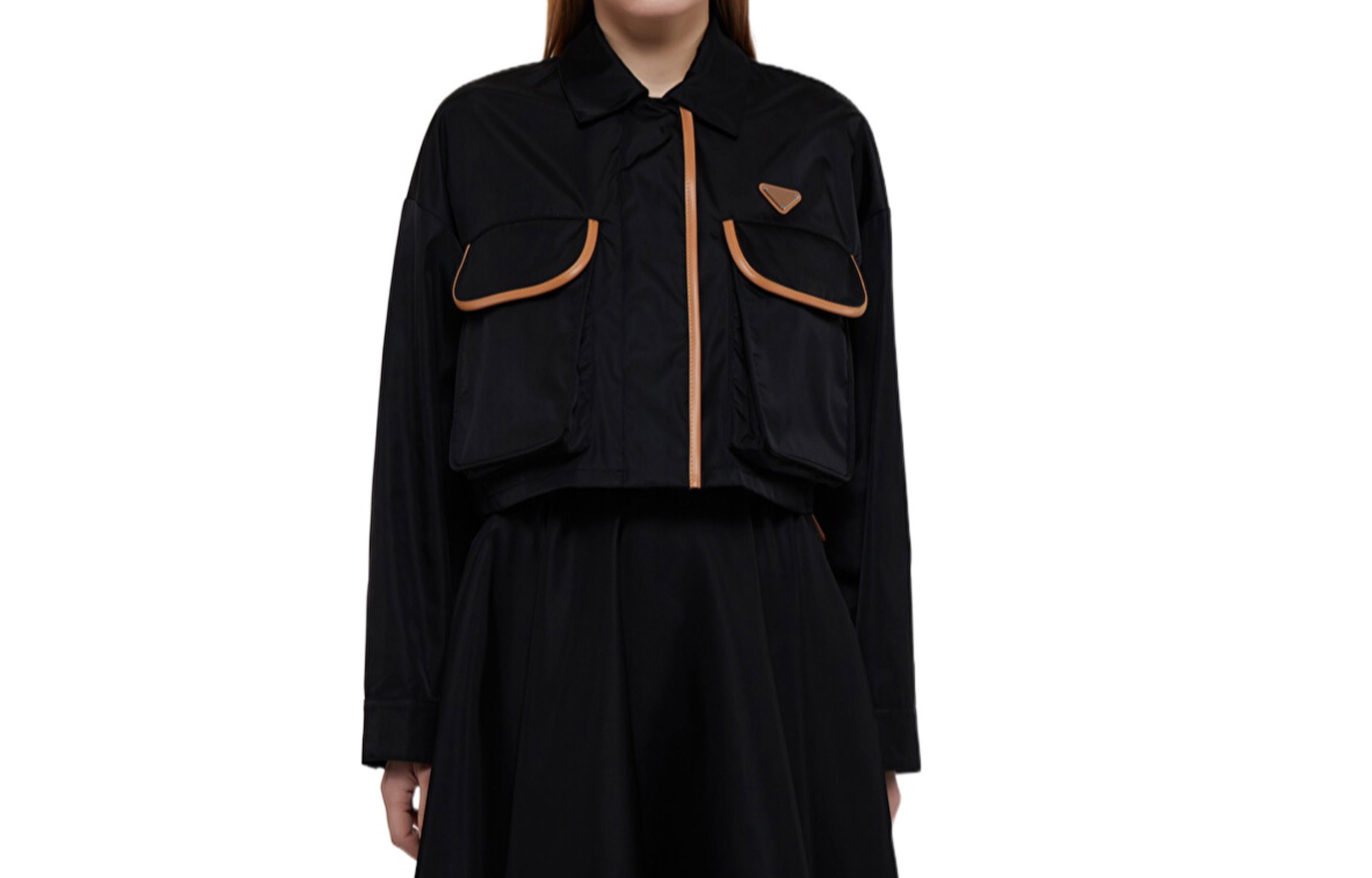 (Women) PRADA SS24  Logo Short Pocket Casual Jacket - Black 29X169-1WQ8-F0002 圖 2