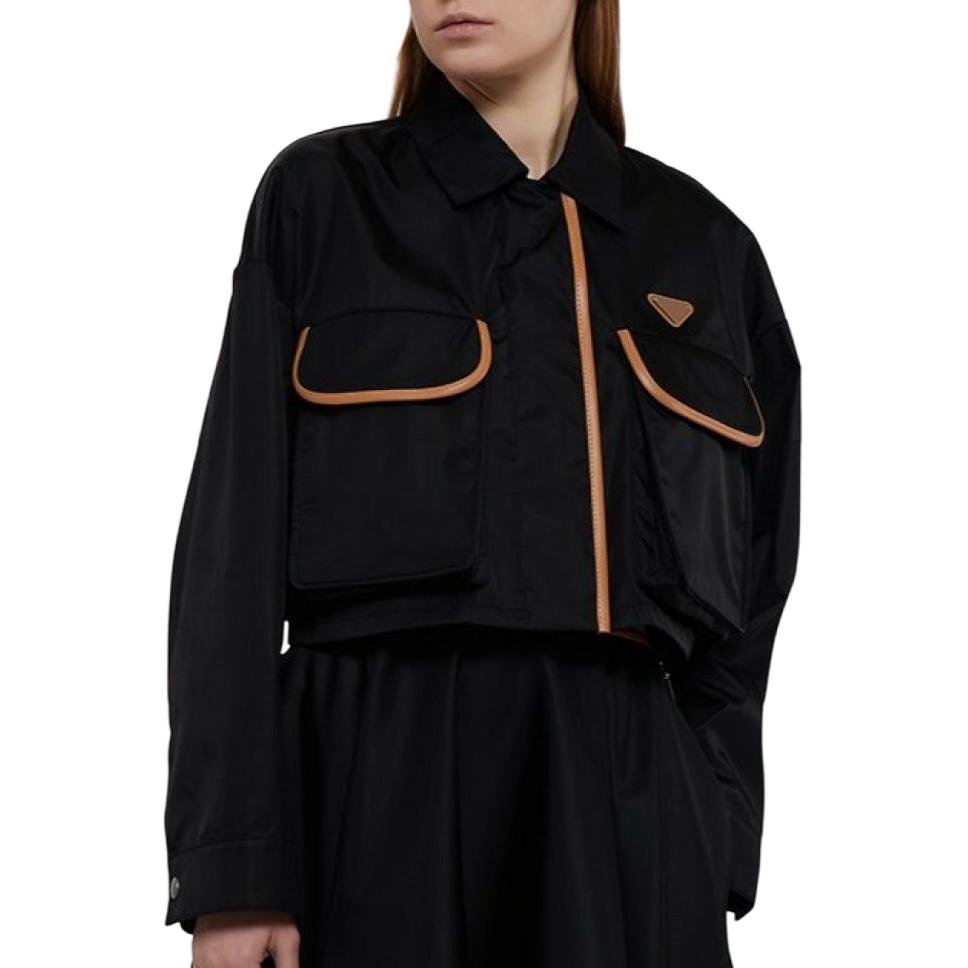 (Women) PRADA SS24  Logo Short Pocket Casual Jacket - Black 29X169-1WQ8-F0002 圖 3