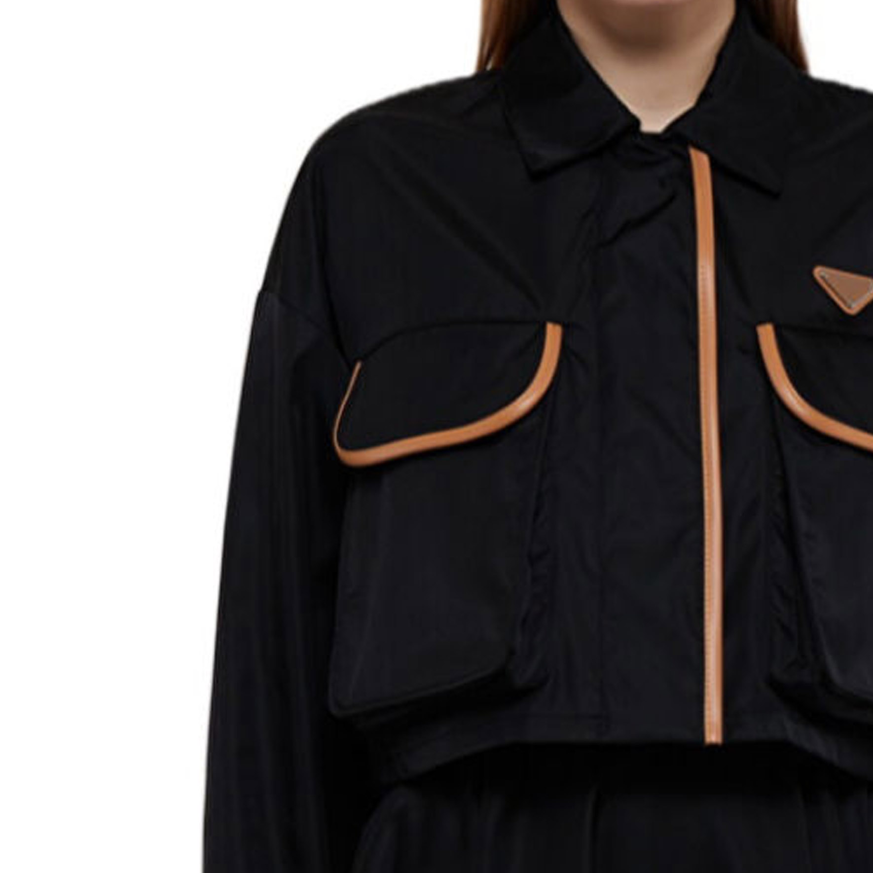 (Women) PRADA SS24  Logo Short Pocket Casual Jacket - Black 29X169-1WQ8-F0002 圖 6