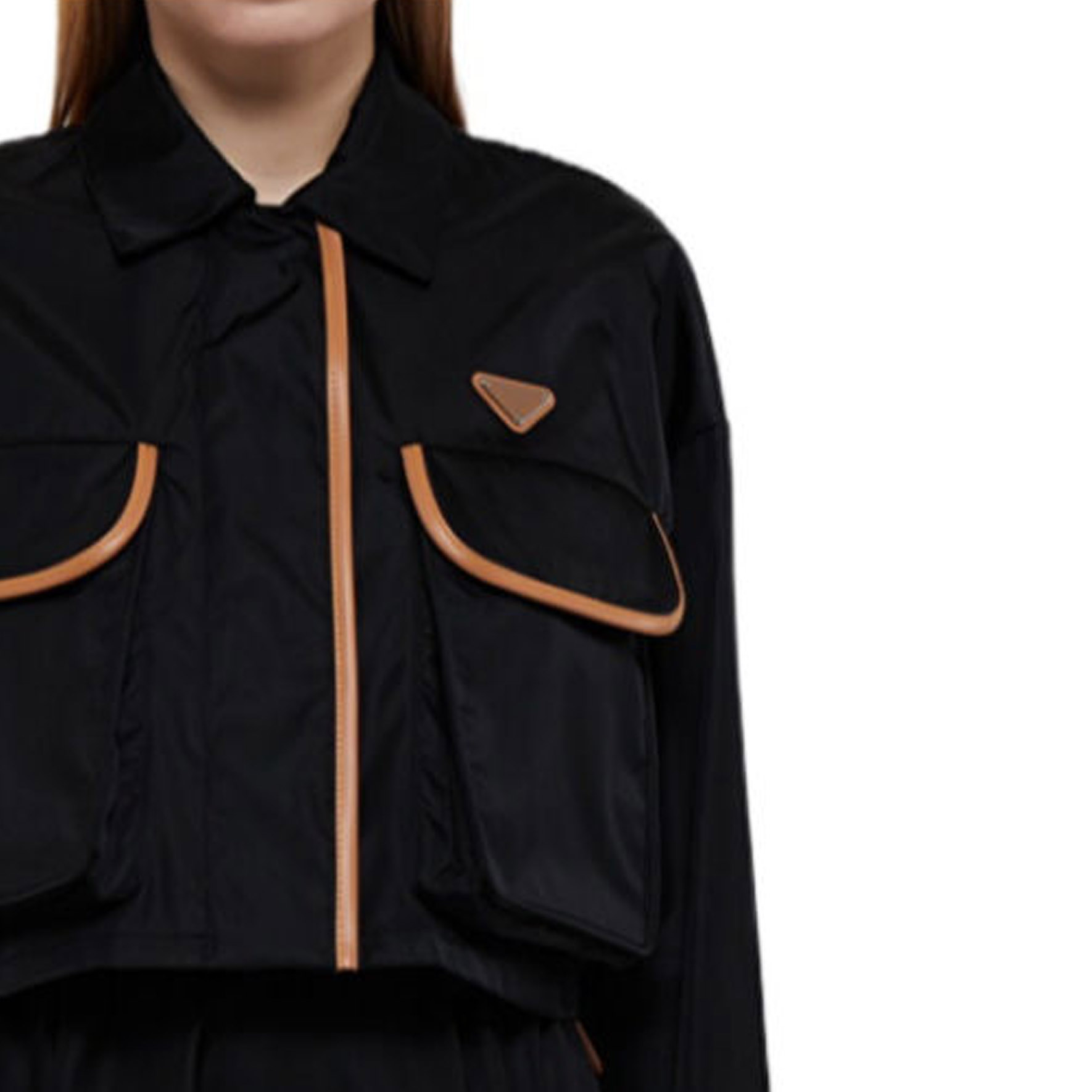 (Women) PRADA SS24  Logo Short Pocket Casual Jacket - Black 29X169-1WQ8-F0002 圖 7