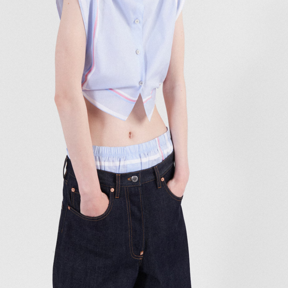 Sizing (Women) PRADA SS24  Loose Straight-Leg Denim Jeans with Zip Pocket Blue. GFP515-15C8-F0008-S-LMO