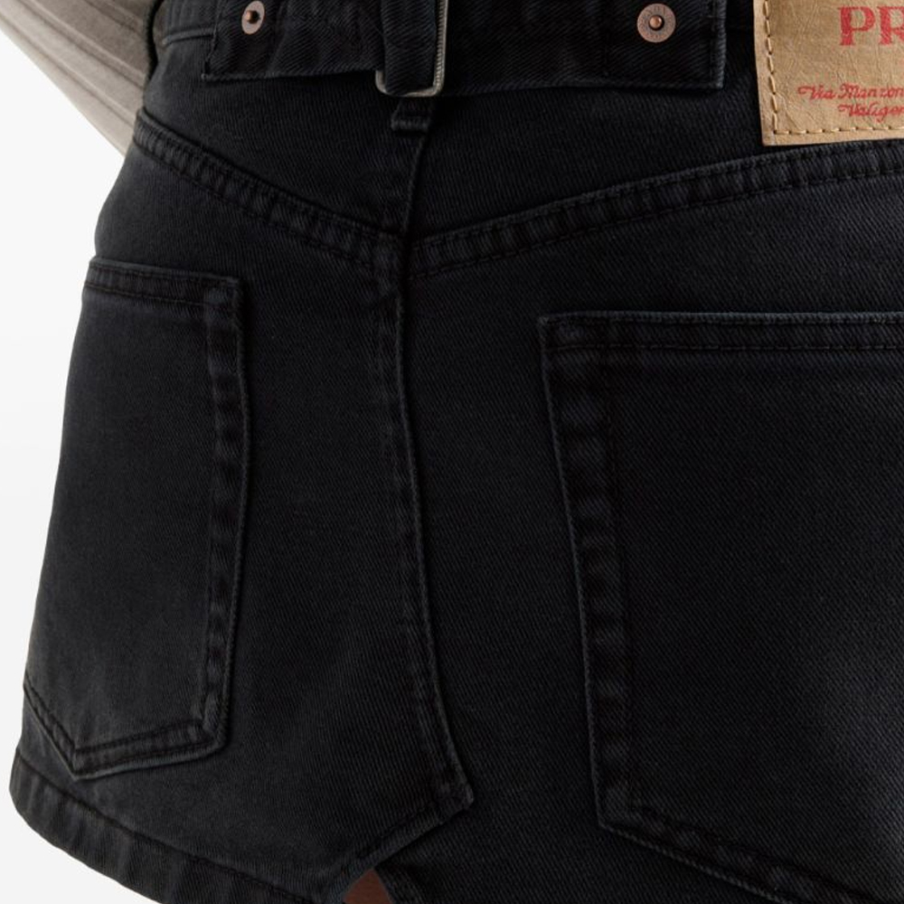 Details for (Women) PRADA SS24  Low-Waist Mini Skirt Solid Color Black Casual Style GFD179-148J-F0557-S-OOO