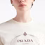 Details for (W) PRADA SS24 Kaos Putih Logo Crewneck Lengan Pendek dengan Motif. 3549B-15D3-F0XPE-S-OOO