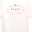 Sizing (W) PRADA SS24 Kaos Putih Logo Crewneck Lengan Pendek dengan Motif. 3549B-15D3-F0XPE-S-OOO