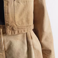 Sizing (W) プラダ SS24 ロゴパッチ付きライトブラウンキャンバスジャケット 292184-145O-F0QB9-S-OOO