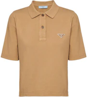 (Women) PRADA SS24 Slim Fit Logo Polo Shirt in Khaki Color. 39575-14LR-F0241-S-OOO (Women) PRADA SS24 Slim Fit Logo Polo Shirt in Khaki Color. 39575-14LR-F0241-S-OOO