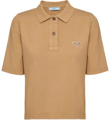 (W) PRADA SS24 修身版型標誌刺繡卡其色 POLO 衫。 39575-14LR-F0241-S-OOO Order (W) PRADA SS24 修身版型標誌刺繡卡其色 POLO 衫。 39575-14LR-F0241-S-OOO