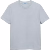 (Women) PRADA SS24 Solid Blue Crewneck Short-Sleeve T-Shirt. 3548B-145S-F0M10-S-OOO (Women) PRADA SS24 Solid Blue Crewneck Short-Sleeve T-Shirt. 3548B-145S-F0M10-S-OOO