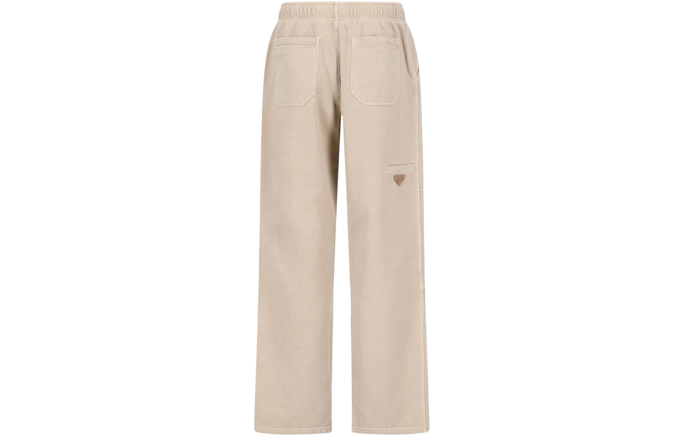 Lookbook (W) PRADA SS24 純色彈性腰直筒休閒長褲 卡其色 132398-14PB-F0065-S-OOO