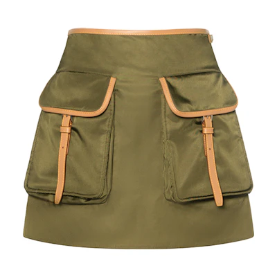 (Women) PRADA SS24 Solid Color Mid-Rise Slim Fit Casual Skirt Green 21H967-1WQ8-F0466