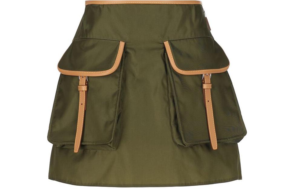 Order (W) PRADA SS24 纯色中腰修身休闲半裙 绿色 21H967-1WQ8-F0466