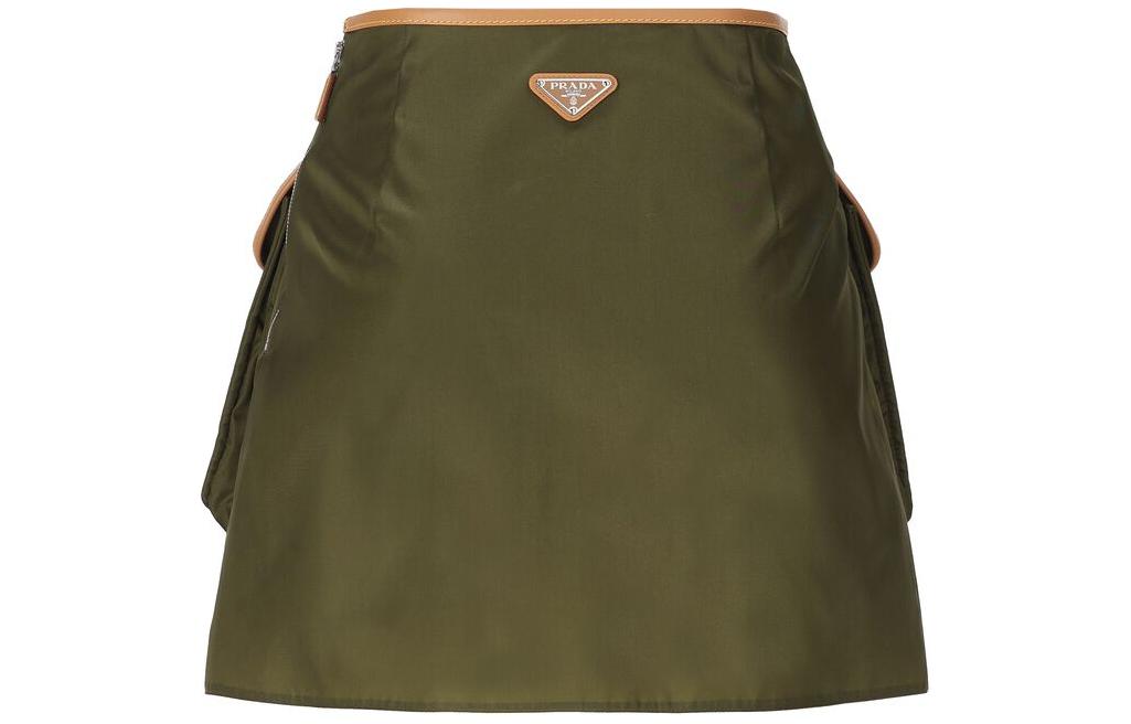 Lookbook (W) PRADA SS24 纯色中腰修身休闲半裙 绿色 21H967-1WQ8-F0466