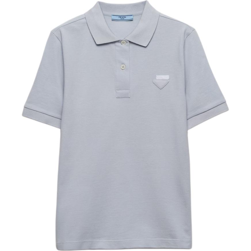 Order (Women) PRADA SS24  Solid Logo Short-Sleeve Polo Shirt - Galactic Blue. 39587-148K-F0M10-S-OOO