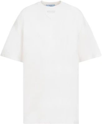 (Women) PRADA SS24 White Logo Crew Neck Short Sleeve T-Shirt. 3558A-12ZB-F0018 Order (Women) PRADA SS24 White Logo Crew Neck Short Sleeve T-Shirt. 3558A-12ZB-F0018