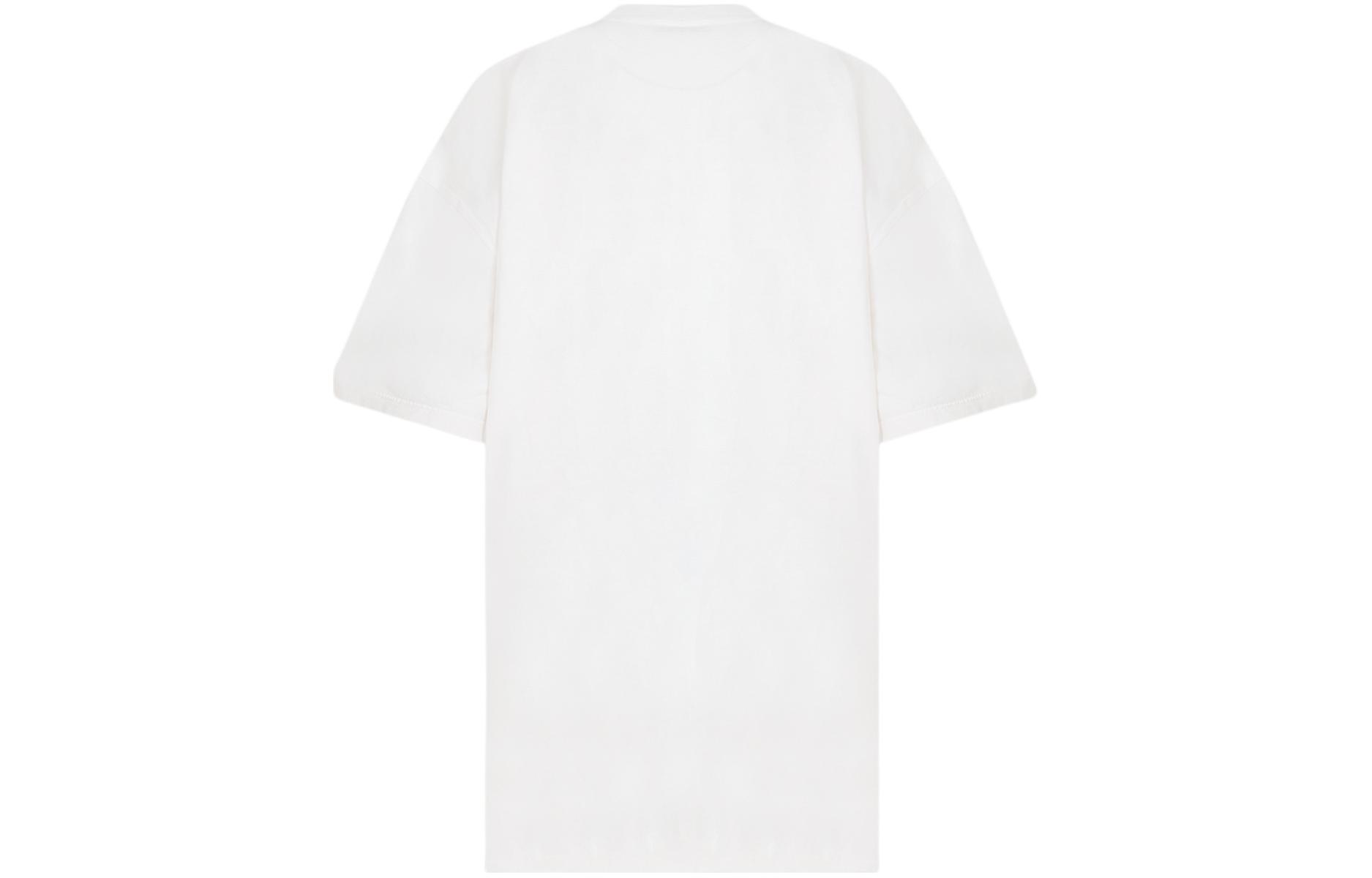 Lookbook (Women) PRADA SS24  White Logo Crew Neck Short Sleeve T-Shirt. 3558A-12ZB-F0018