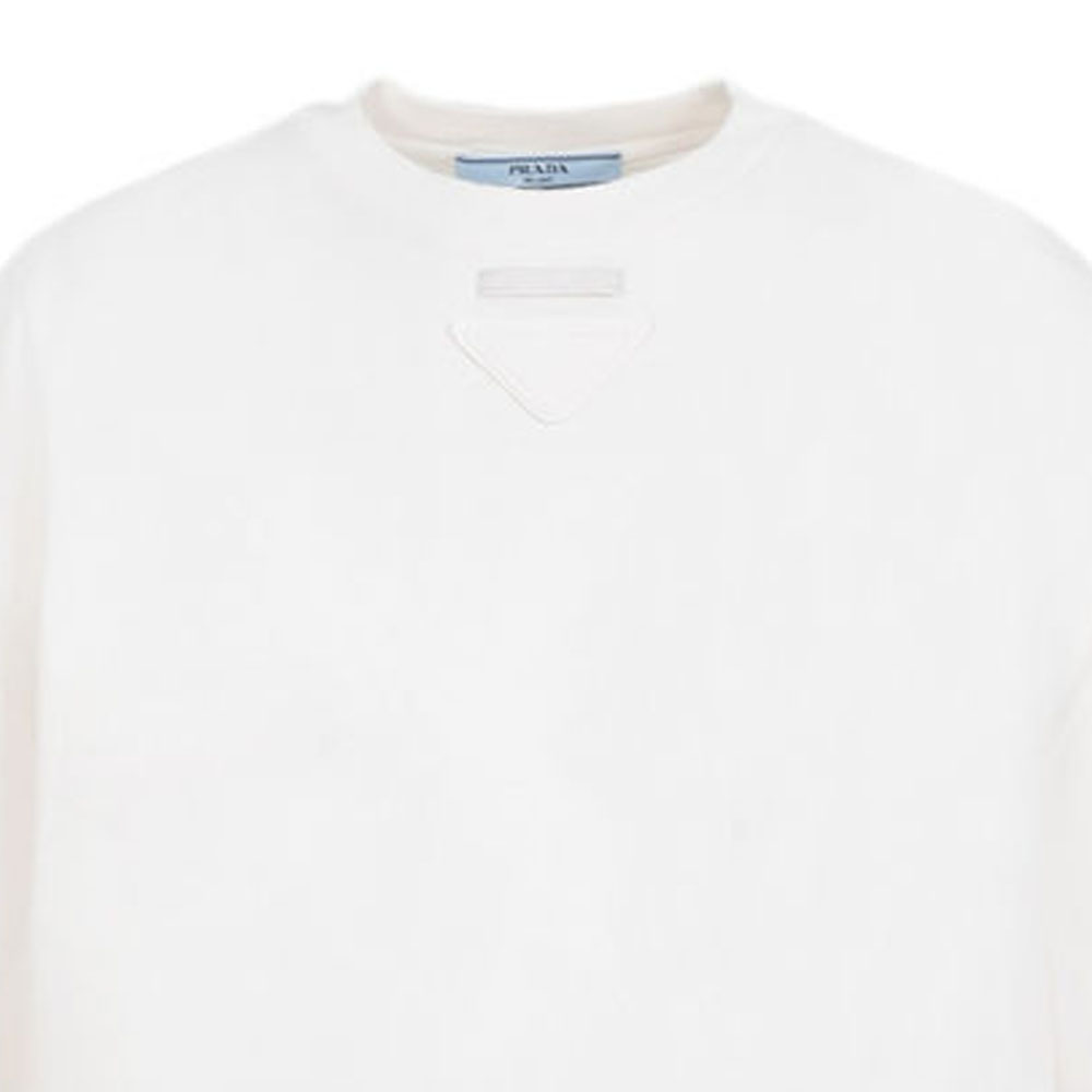 Details for (Women) PRADA SS24  White Logo Crew Neck Short Sleeve T-Shirt. 3558A-12ZB-F0018