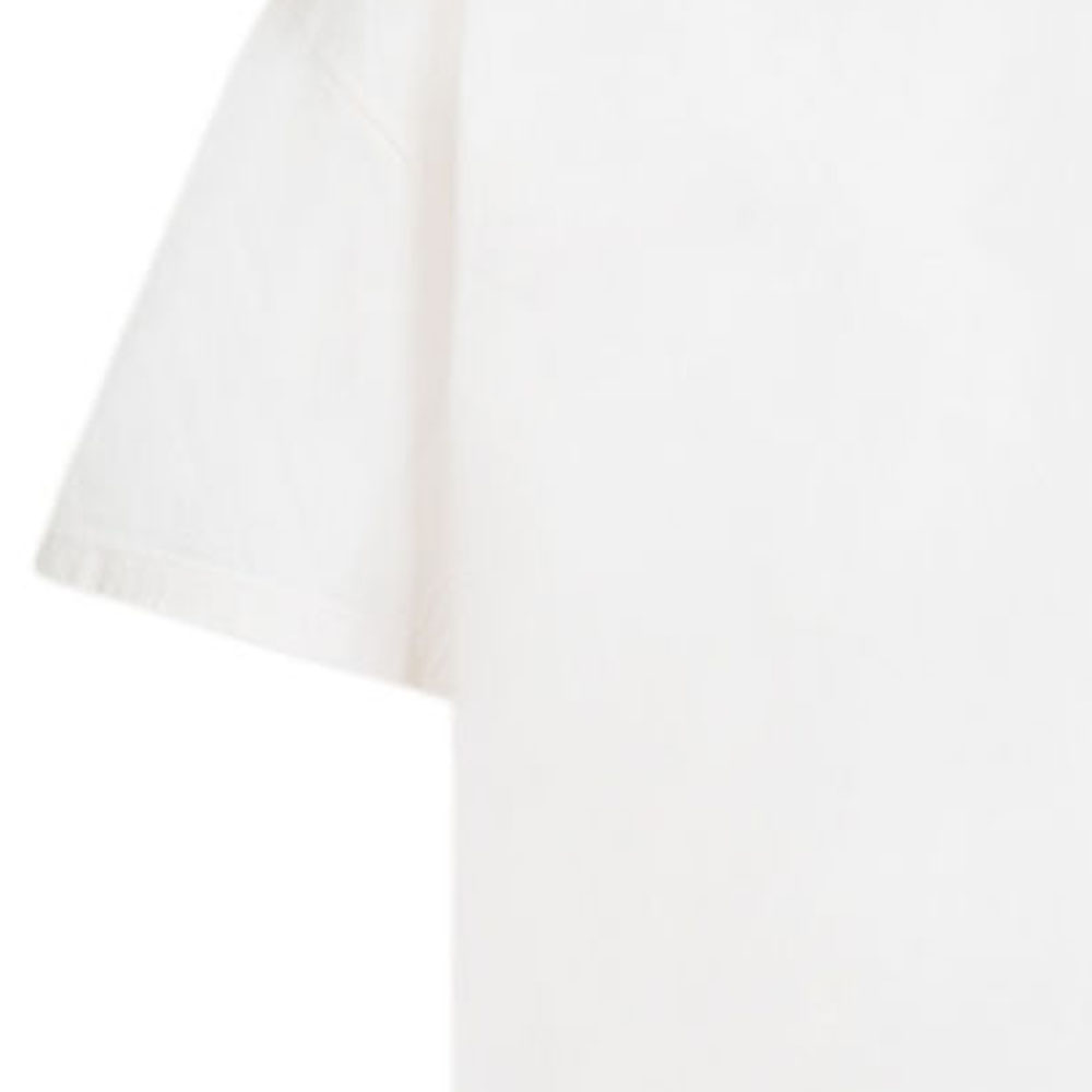 Sizing (Women) PRADA SS24  White Logo Crew Neck Short Sleeve T-Shirt. 3558A-12ZB-F0018