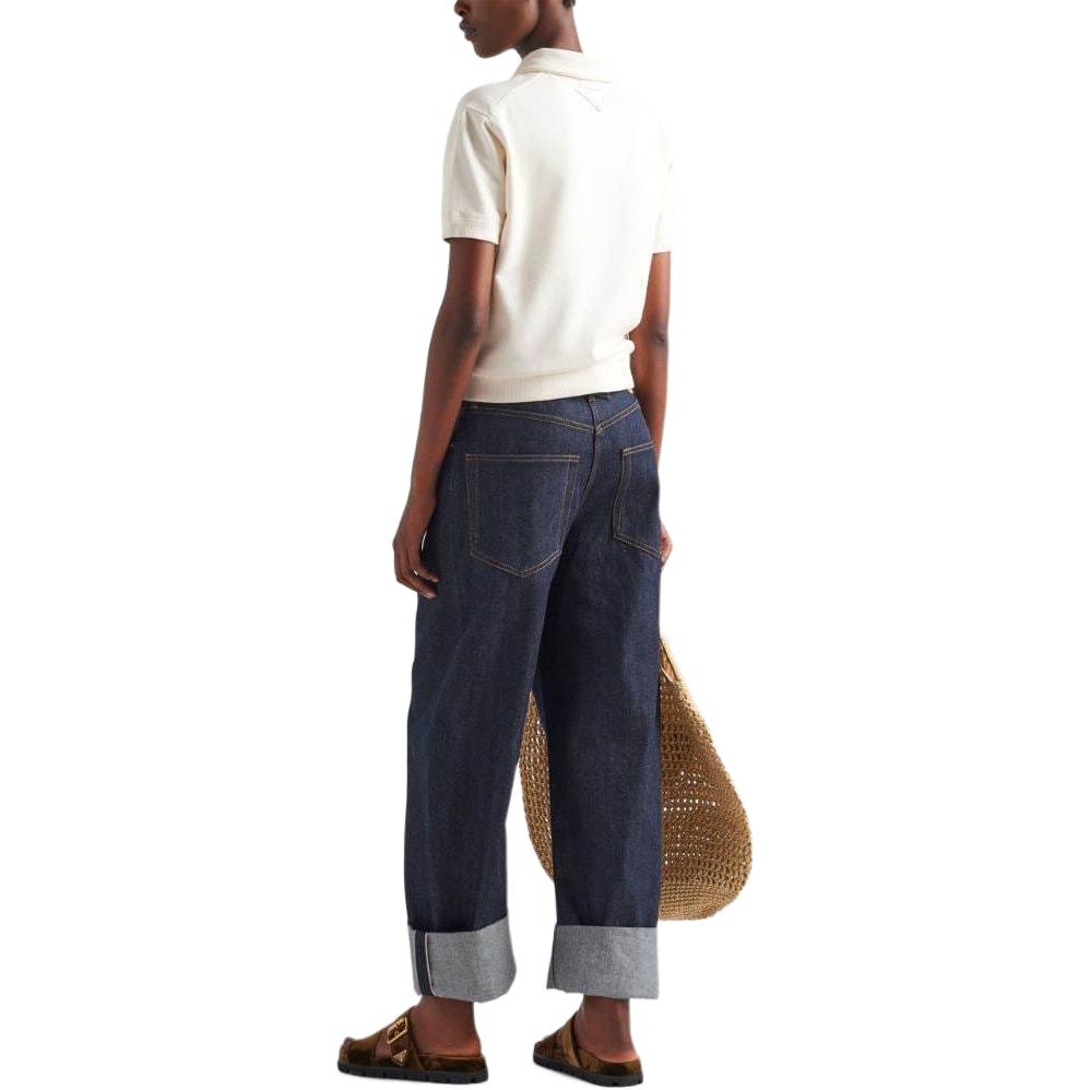 Shop (W) PRADA SS24 Polo de Manga Corta de Felpa Blanca con Logo Impreso. 135726-15DF-F0018-S-OOO