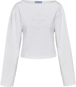 (W) PRADA SS24 白色长袖T恤带logo印花. 34658-14LQ-F0009-S-OOO Buy (W) PRADA SS24 白色长袖T恤带logo印花. 34658-14LQ-F0009-S-OOO