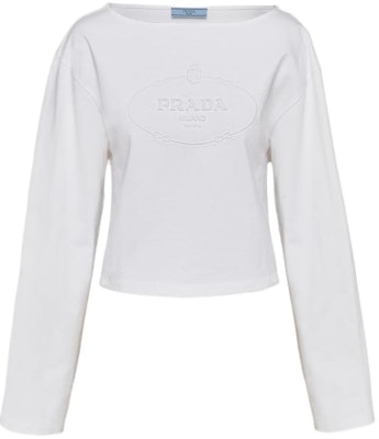 (W) PRADA SS24 白色長袖T恤附Logo印花。 34658-14LQ-F0009-S-OOO Order (W) PRADA SS24 白色長袖T恤附Logo印花。 34658-14LQ-F0009-S-OOO