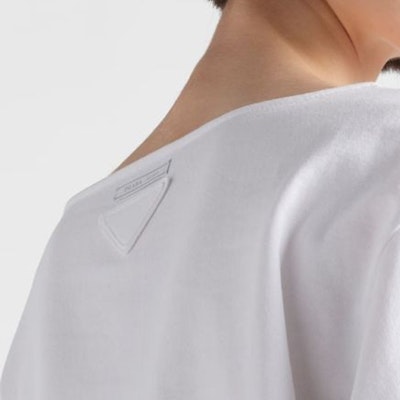 (W) PRADA SS24 白色長袖T恤附Logo印花。 34658-14LQ-F0009-S-OOO Details for (W) PRADA SS24 白色長袖T恤附Logo印花。 34658-14LQ-F0009-S-OOO
