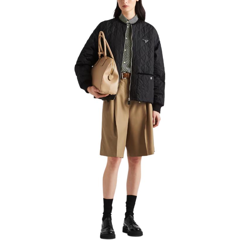 (Women) Prada SS24 Black Long Sleeve Jacket with Logo Crew Neck Design 292167-1WQ9-F0002-S-OOO 圖 3