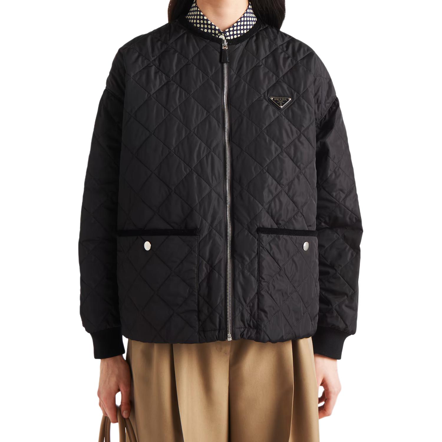 (Women) Prada SS24 Black Long Sleeve Jacket with Logo Crew Neck Design 292167-1WQ9-F0002-S-OOO 圖 4