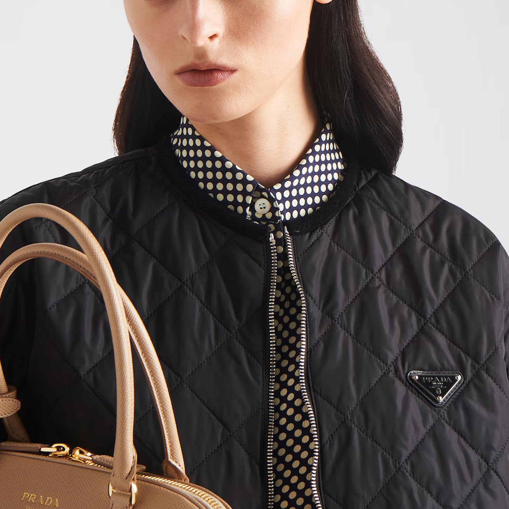 (Women) Prada SS24 Black Long Sleeve Jacket with Logo Crew Neck Design 292167-1WQ9-F0002-S-OOO 圖 6