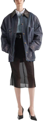 (W) Prada SS24 海軍藍拼接翻領長袖夾克 29X181-145O-F0216-S-OOO Lookbook (W) Prada SS24 海軍藍拼接翻領長袖夾克 29X181-145O-F0216-S-OOO