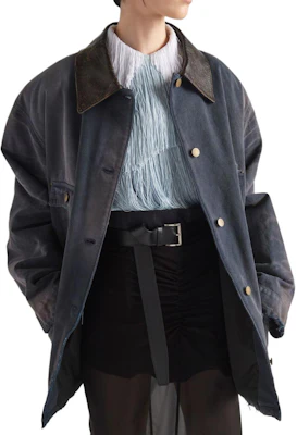 (W) Prada SS24 海軍藍拼接翻領長袖夾克 29X181-145O-F0216-S-OOO Purchase (W) Prada SS24 海軍藍拼接翻領長袖夾克 29X181-145O-F0216-S-OOO