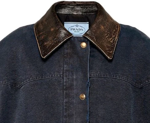 (W) Prada SS24 海軍藍拼接翻領長袖夾克 29X181-145O-F0216-S-OOO Sizing (W) Prada SS24 海軍藍拼接翻領長袖夾克 29X181-145O-F0216-S-OOO