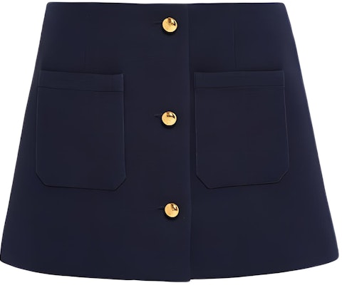 (W) Falda Corta Casual Azul Marino PRADA SS24 con Botón Único para Mujer. P128J-1EVU-F0008-S-OOO Buy (W) Falda Corta Casual Azul Marino PRADA SS24 con Botón Único para Mujer. P128J-1EVU-F0008-S-OOO