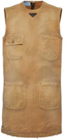 Order (W) PRADA SS24無袖圓領口袋迷你洋裝 淺棕色 230712-145O-F0QB9-S-OOO