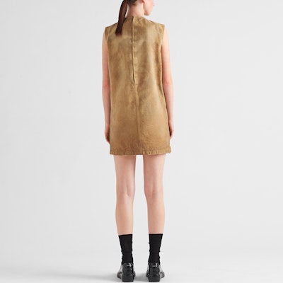 (Women) PRADA SS24 Sleeveless Round Neck Pocket Mini Dress Light Brown 230712-145O-F0QB9-S-OOO Shop (Women) PRADA SS24 Sleeveless Round Neck Pocket Mini Dress Light Brown 230712-145O-F0QB9-S-OOO