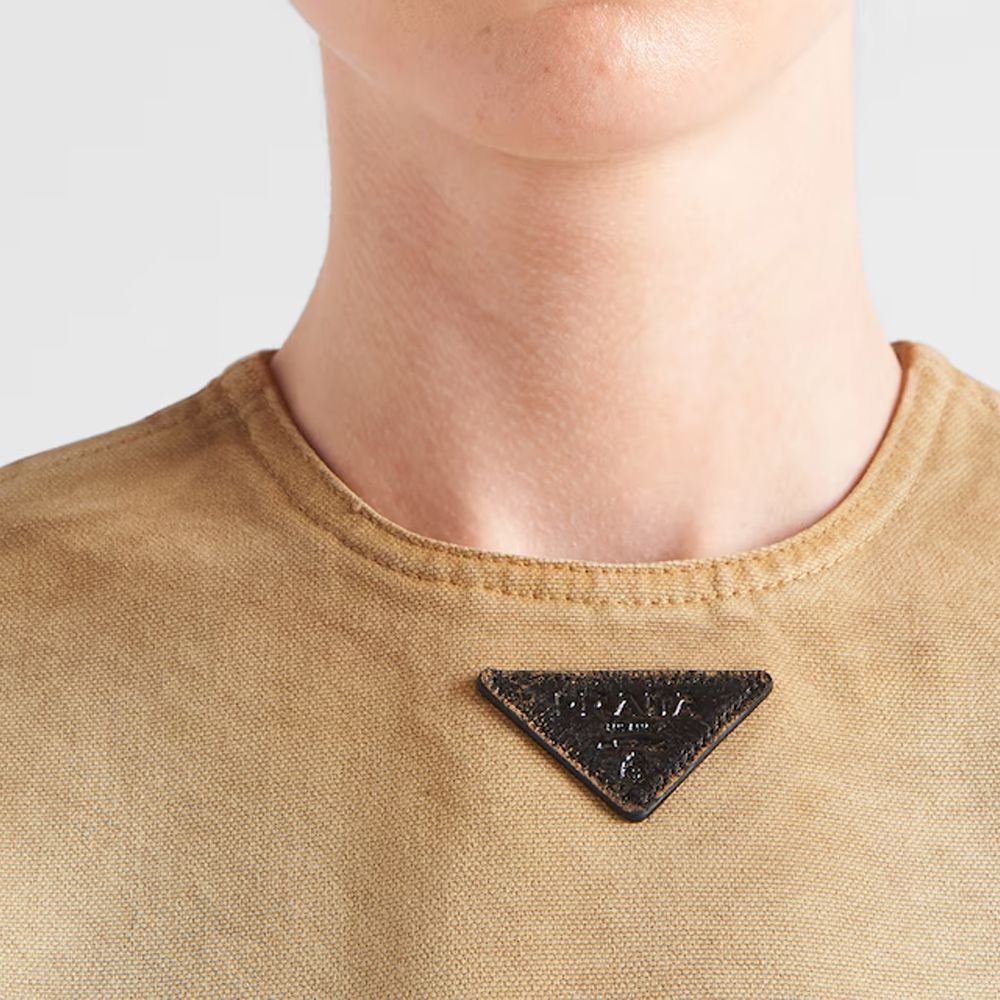 Sizing (Women) PRADA SS24 Sleeveless Round Neck Pocket Mini Dress  Light Brown 230712-145O-F0QB9-S-OOO