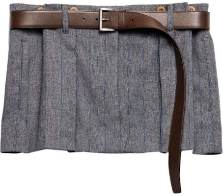 (W) PRADA SS24 條紋百摺鈕扣細節休閒裙 女 灰色 P146KK-15DK-F0308-S-OOO Buy (W) PRADA SS24 條紋百摺鈕扣細節休閒裙 女 灰色 P146KK-15DK-F0308-S-OOO