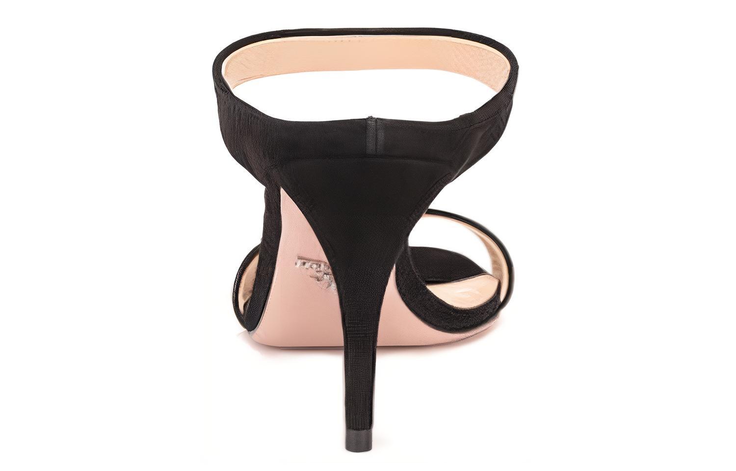 Shop (Women) Prada Stiletto Sandals 'Black Velvet' 1XX480_008_F0002