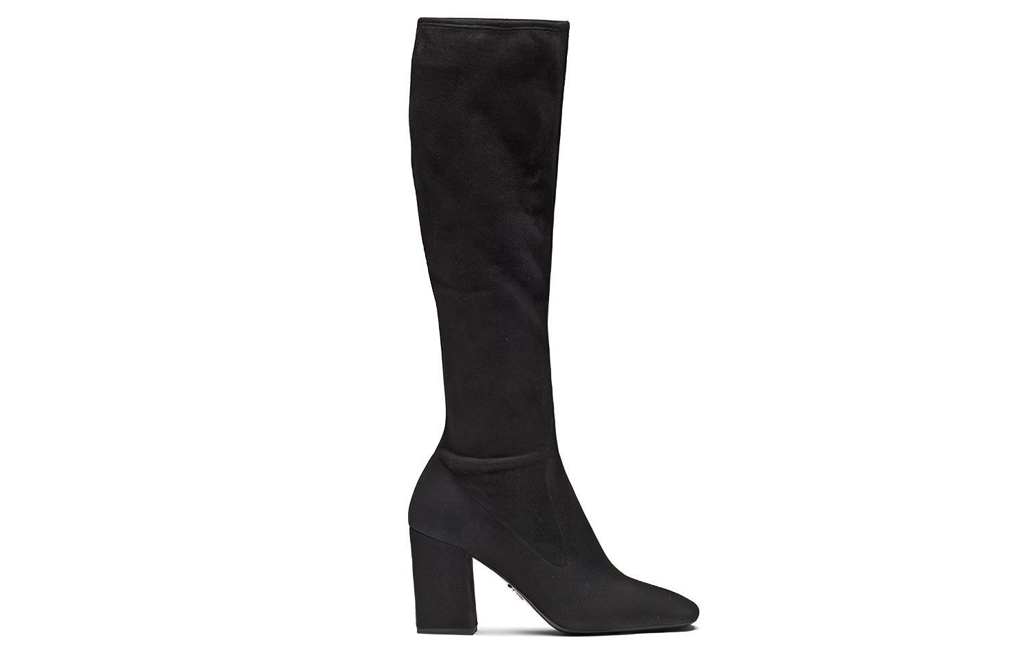 (W) Prada Stretch Suede Thigh High Boots 'Black' 圖 2