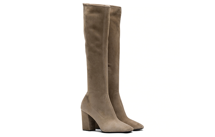 Lookbook (W) Prada Sepatu Boots Tinggi Beludru 'Coklat' 1W315M_L66_F0193_F_085