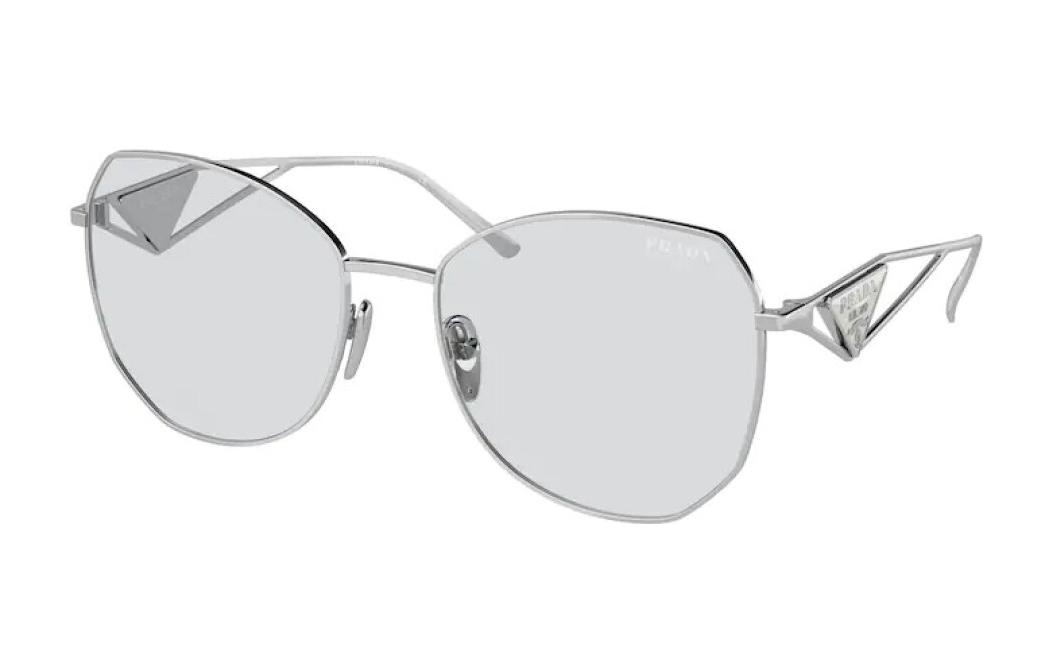 (Women) PRADA Stylish Irregular Silver Sunglasses PR57YS1BC07D