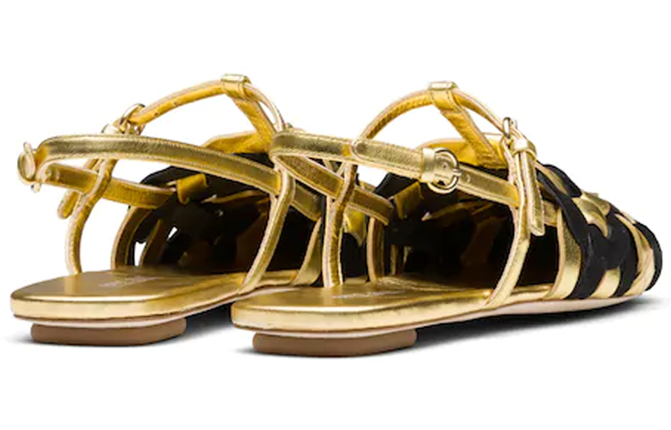 (W) Prada Suede Braided Sandals 'Gold' 圖 4