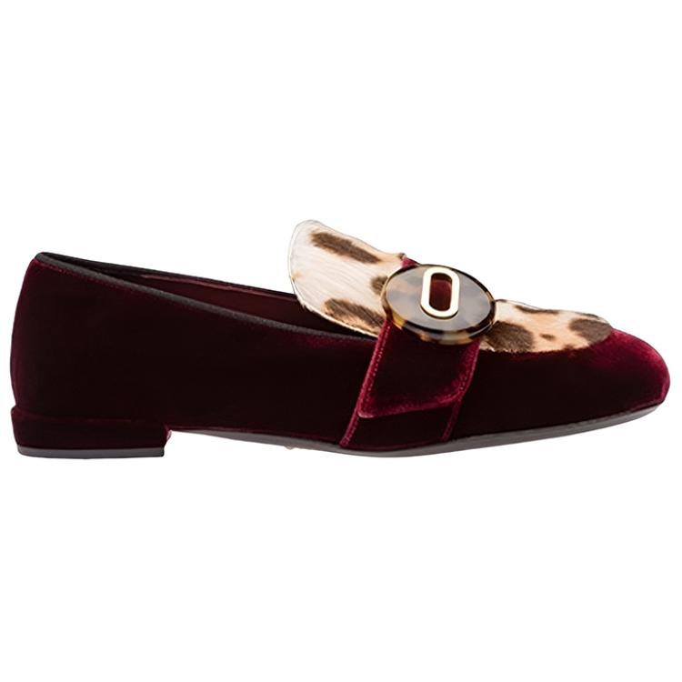(W) Prada Suede Flat Shoes 'Burgundy' 圖 2