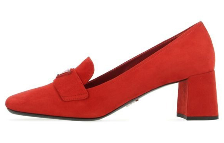 Buy PRADA 普拉達 麂皮高跟鞋 女款 紅色