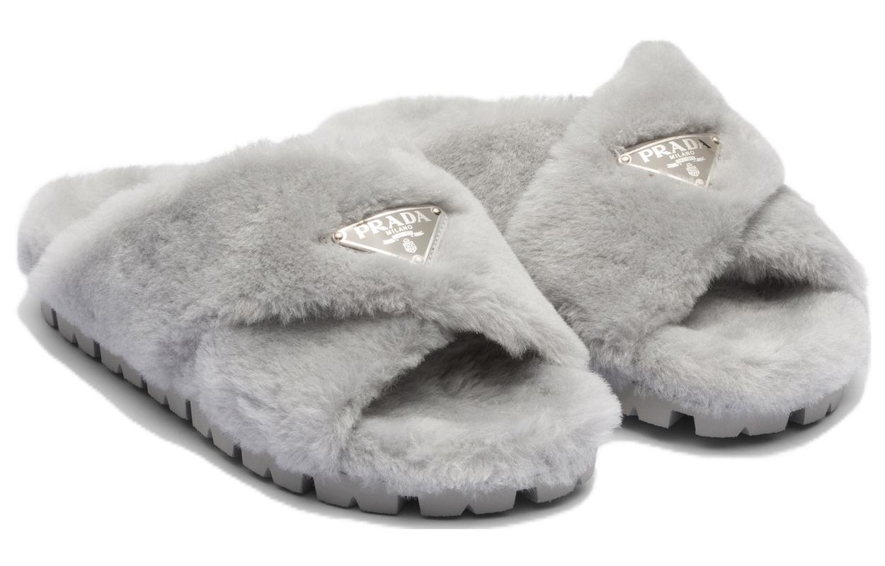 Order (W) プラダスエードオープントゥスライドサンダル (グレー) 1XX600_173_F0591_F_ZF20