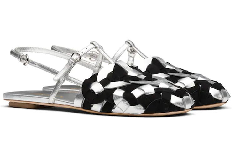 Shop (W) Prada Wildleder Geflochtene Sandalen ''Silber'' 1S207M-3L2T-F0I89-F-A005