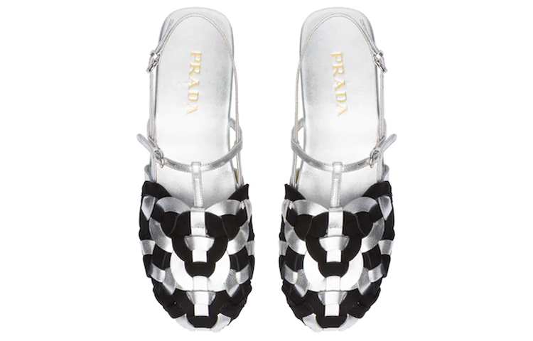 Purchase (W) Prada Wildleder Geflochtene Sandalen ''Silber'' 1S207M-3L2T-F0I89-F-A005