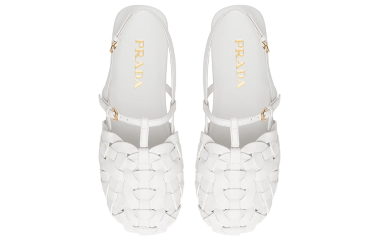 Purchase (W) Sandales de Sport en Daim Tressé Prada ''Blanc''. 1S207M_038_F0009_F_A005