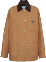 (Women) Prada Tan Brown Single-Breasted Casual Loose Fit Long Sleeve Jacket 292103-11HJ-F0040-S-WMO (Women) Prada Tan Brown Single-Breasted Casual Loose Fit Long Sleeve Jacket 292103-11HJ-F0040-S-WMO