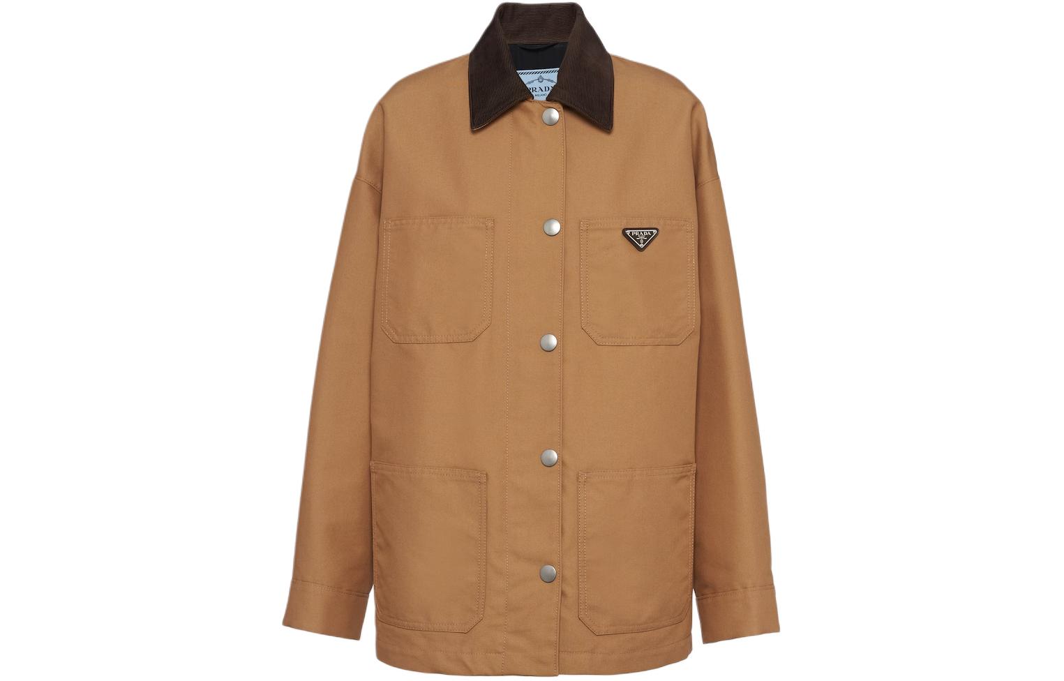 Order (W) Prada 棕褐色單排扣休閒寬鬆長袖外套 292103-11HJ-F0040-S-WMO