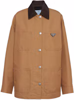 Order (W) Prada 棕褐色單排扣休閒寬鬆長袖外套 292103-11HJ-F0040-S-WMO
